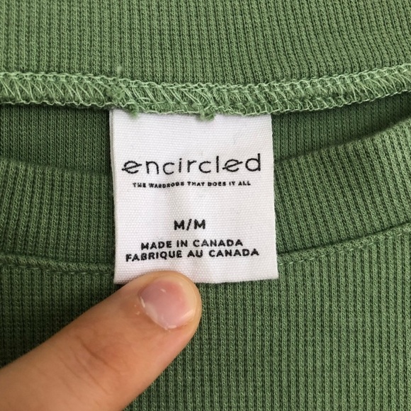 Encircled The Fair Micro-Waffle Crewneck in Matcha Latte size med, slow fashion. - Picture 6 of 9